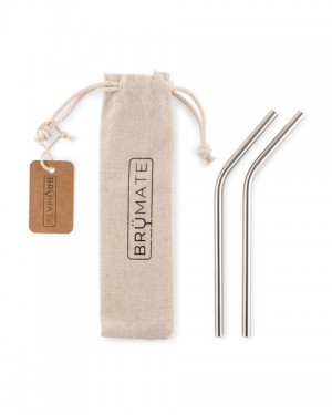 Bru Mate Stainless Steel Reusable Straws Small Beige | CA_BRU67162