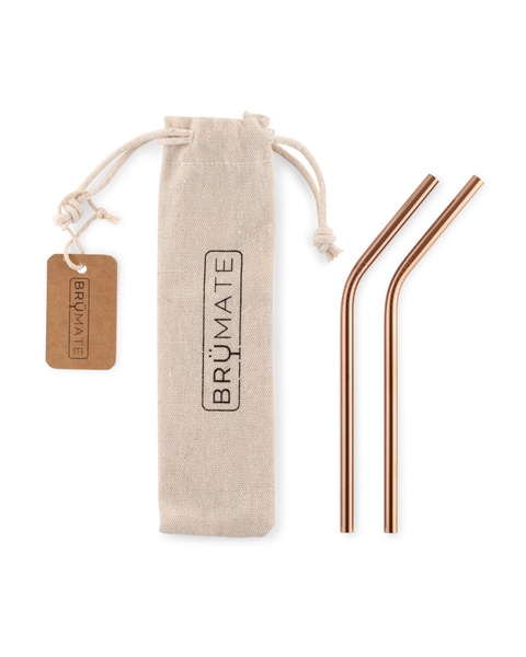 Bru Mate Stainless Steel Reusable Straws Small Rose Gold | CA_BRU65990